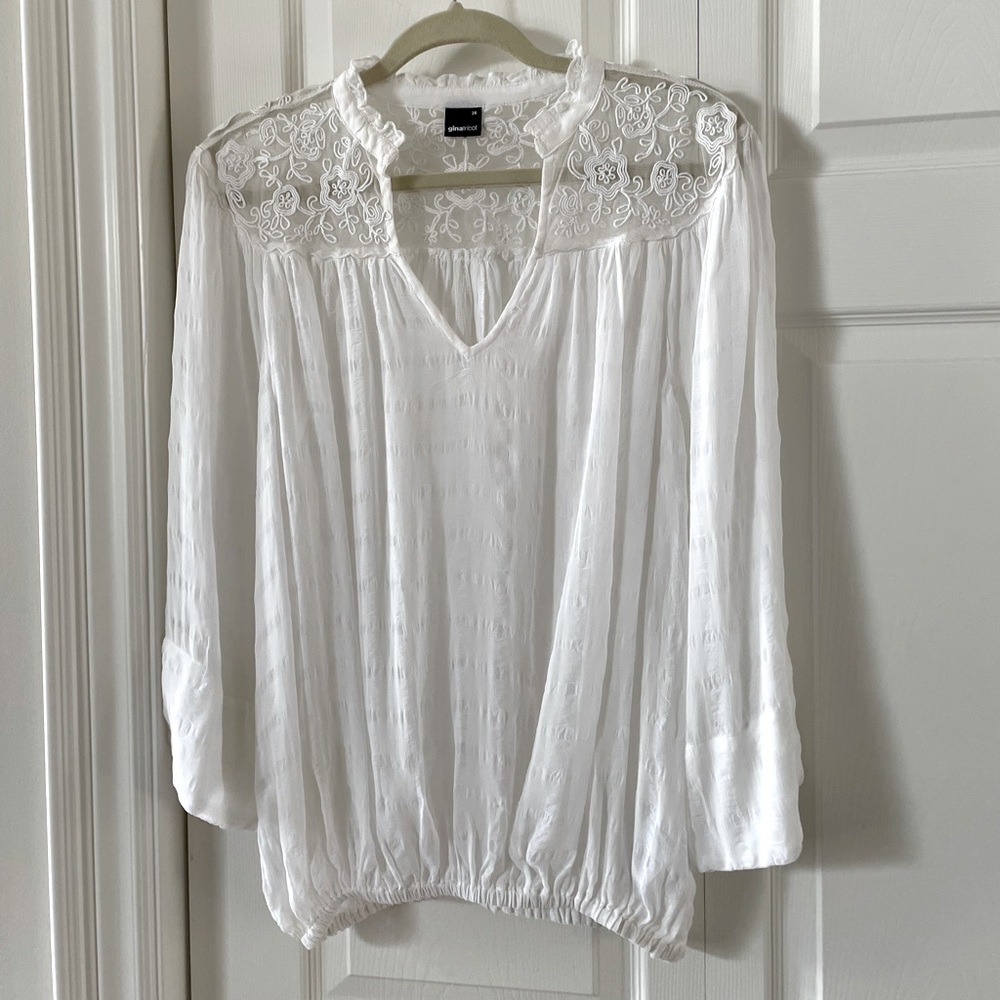 Ginatricot Lace-trim top - size L